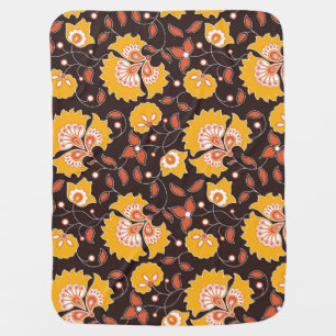 Indian Floral Colored Vintage Seamless Baby Blanket