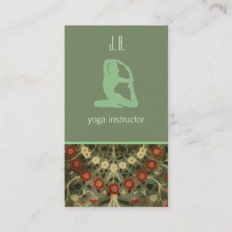  Indian  floral motifs - yoga woman business card