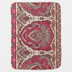 Indian floral paisley, ethnic mandala pattern. baby blanket
