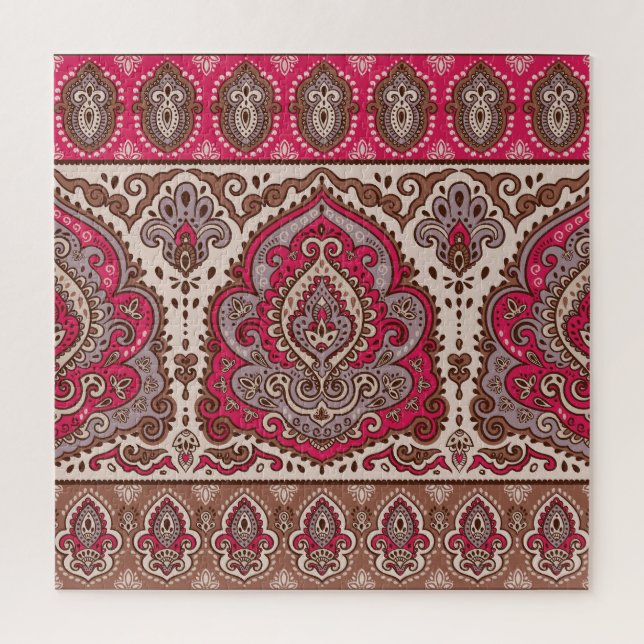 Indian floral paisley, ethnic mandala pattern. jigsaw puzzle (Vertical)