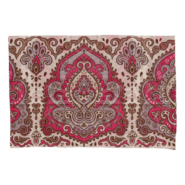 Indian floral paisley, ethnic mandala pattern. pillow case (Front)