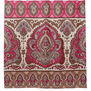 Indian floral paisley, ethnic mandala pattern. shower curtain