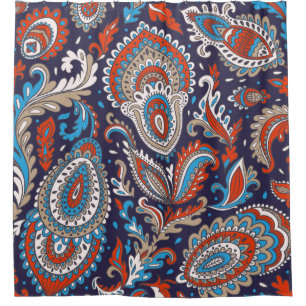 Indian floral paisley medallion pattern. Ethnic Ma Shower Curtain