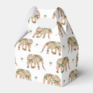 Indian Floral Paisley Ornate Elephants Favor Boxes