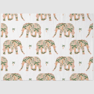 Indian Floral Paisley Ornate Elephants Tissue Paper
