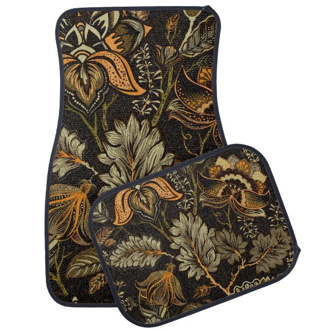 Indian floral paisley, seamless ethnic pattern. car floor mat (Set)