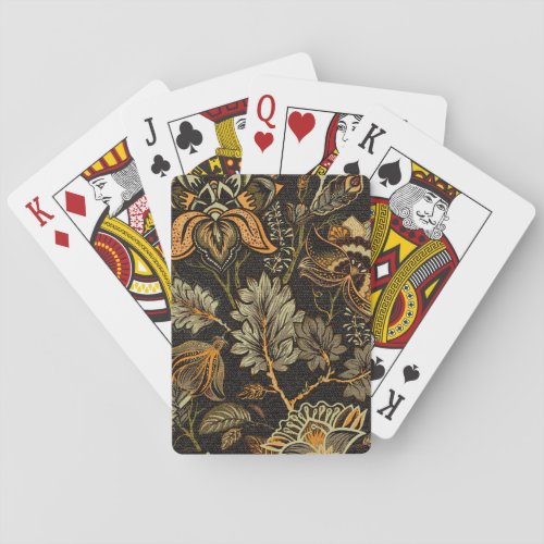 Indian floral paisley seamless ethnic pattern playing cards