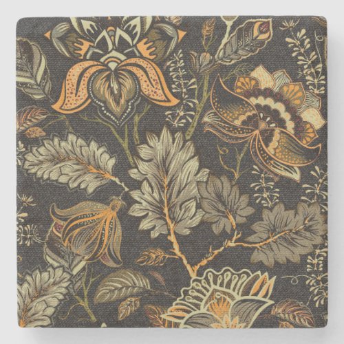 Indian floral paisley seamless ethnic pattern stone coaster