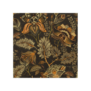 Indian floral paisley, seamless ethnic pattern. wood wall art