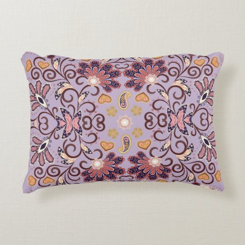 Indian floral tablecloth lovely pastel pattern accent pillow
