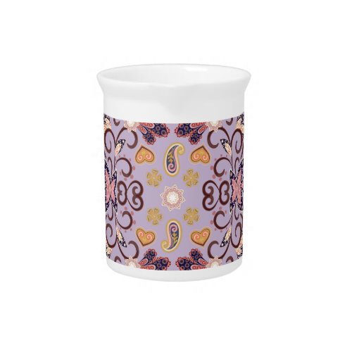 Indian floral tablecloth lovely pastel pattern beverage pitcher