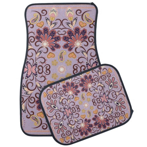 Indian floral tablecloth lovely pastel pattern car floor mat