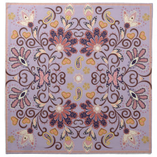 Indian floral tablecloth: lovely pastel pattern cloth napkin