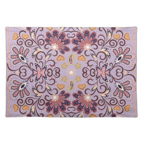 Indian floral tablecloth lovely pastel pattern cloth placemat