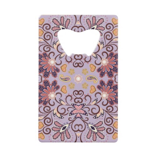Indian floral tablecloth lovely pastel pattern credit card bottle opener