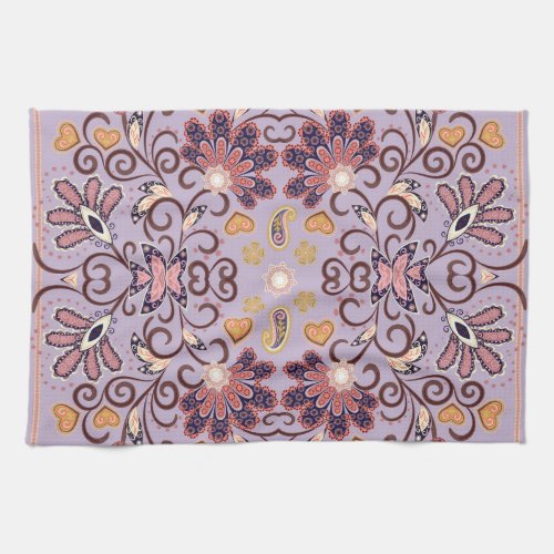 Indian floral tablecloth lovely pastel pattern kitchen towel
