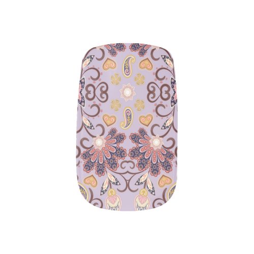 Indian floral tablecloth lovely pastel pattern minx nail art
