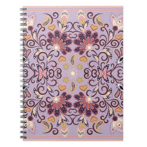 Indian floral tablecloth lovely pastel pattern notebook