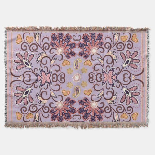 Indian floral tablecloth lovely pastel pattern throw blanket