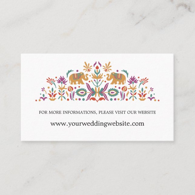 Indian Flower Elephant Jade green Online Website  Business Card (Front)