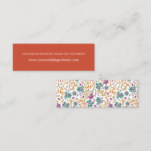 Indian Flower Orange Online Wedding Website Mini Business Card