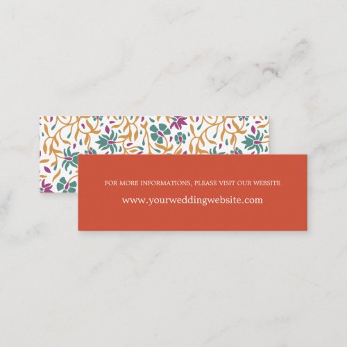 Indian Flower  Orange Online Wedding Website   Mini Business Card