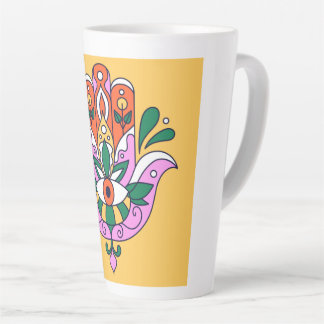 Indian Folk Art Design Latte Mug