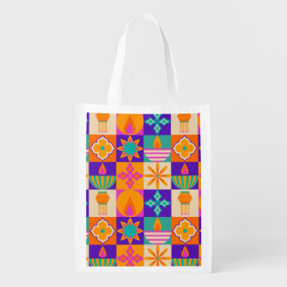 Indian Folk Art Pattern Design – Traditional Grocery Bag