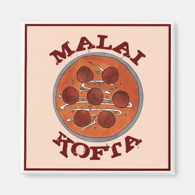 Indian Food Cuisine Malai Kofta Vegetarian Dish Magnet (Front)