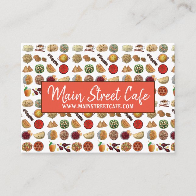Indian Food Cuisine of India Restaurant Chef Business Card (Front)