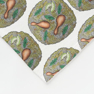 Indian Food Cuisine Restaurant Chicken Biryani Fleece Blanket