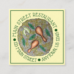 Indian Food Cuisine Restaurant Chicken Biryani Square Business Card