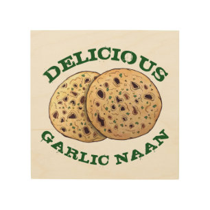 Indian Food Garlic Naan Illustration Kitchen Decor