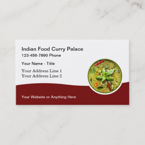 Indian Food Restaurant Cuisine Business Cards
