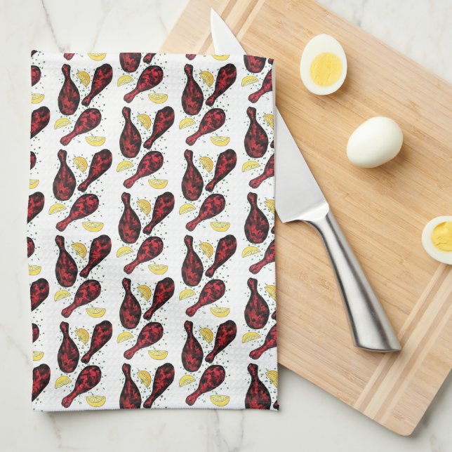 Indian Food Tandoor Cooking Tandoori Chicken Kitchen Towel (Quarter Fold)