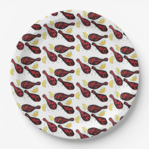 Indian Food Tandoor Cooking Tandoori Chicken Paper Plates