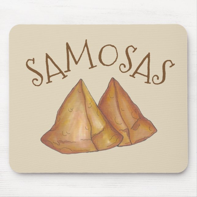Indian Food Vegetable Vegetarian Cooking Samosas Mouse Pad (Front)