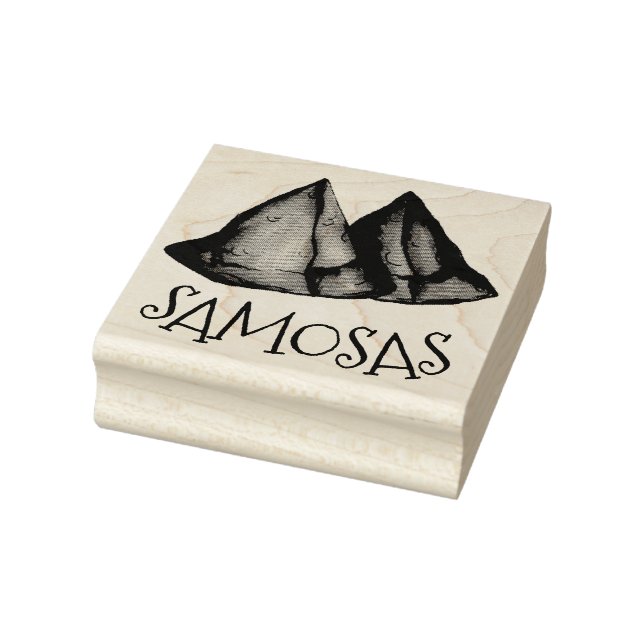 Indian Food Vegetable Vegetarian Cooking Samosas Rubber Stamp (Stamp)