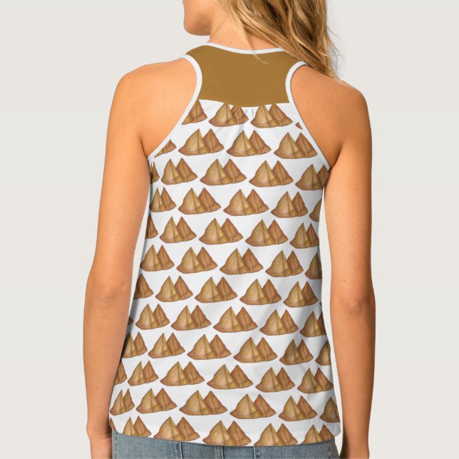 Indian Food Vegetarian Cooking Fried Samosa Pastry Tank Top (Back)