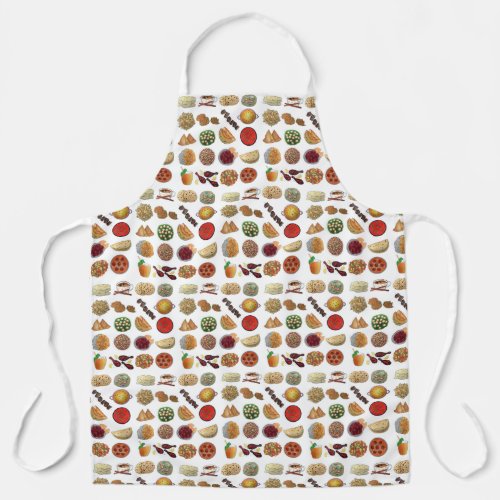 Indian Foods Dishes Cuisine of India Illustration Apron