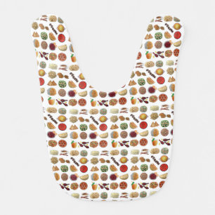 Indian Foods Dishes Cuisine of India Illustration Baby Bib