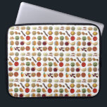 Indian Foods Dishes Cuisine of India Illustration Laptop Sleeve<br><div class="desc">Illustration features an assortment of delicious Indian foods, including: samosas, aloo gobi, garlic naan, chicken biryani, masala dosa, papadums, vegetable pakora, tandoori chicken, chana masala (chole), chapati, mango lassi, masala chai tea, malai kofta (Indian dumplings), vegetable jalfrezi, daal, rogan josh, lamb kebab, saag paneer chicken tikka masala, and chicken korma....</div>