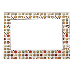 Indian Foods Dishes Cuisine of India Illustration Magnetic Frame