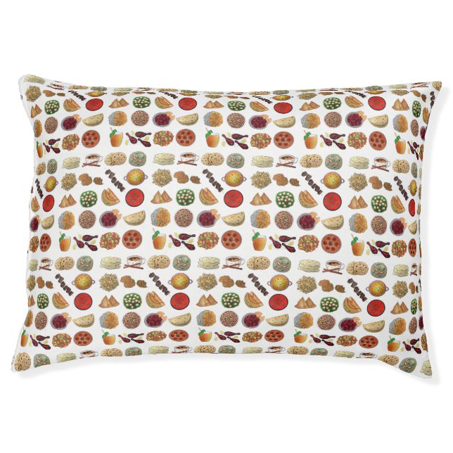 Indian Foods Dishes Cuisine of India Illustration Pet Bed (Front)