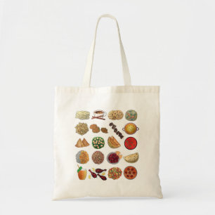 Indian Foods Dishes Cuisine of India Illustration Tote Bag