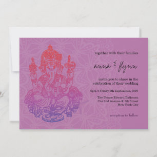 Indian Ganesh Purple Lilac Wedding Invitation