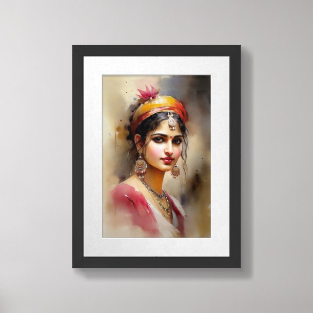 Indian Girl 7 Framed Art (Framed Front)
