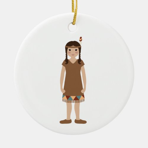 Indian Girl Ceramic Ornament