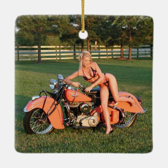 Indian Girl Ceramic Ornament (Back)