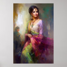 Indian Girl Contemporary Figurative Painting